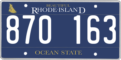 RI license plate 870163
