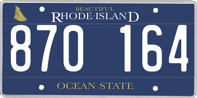 RI license plate 870164