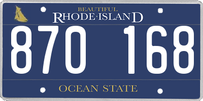 RI license plate 870168