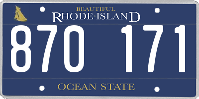 RI license plate 870171