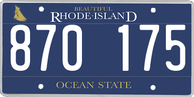 RI license plate 870175