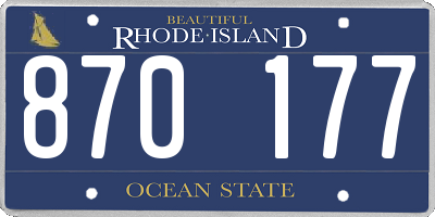 RI license plate 870177
