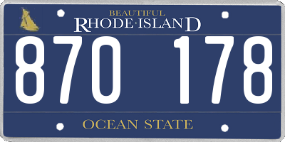 RI license plate 870178