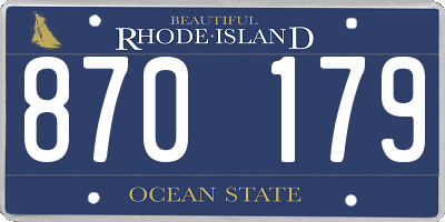 RI license plate 870179