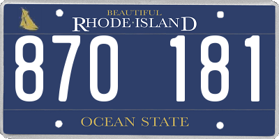 RI license plate 870181