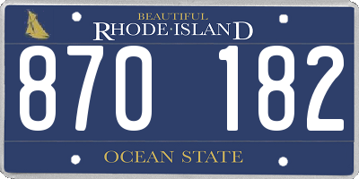 RI license plate 870182