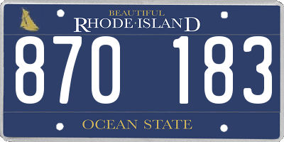 RI license plate 870183