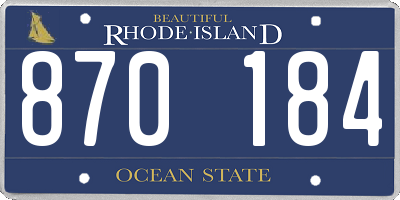 RI license plate 870184