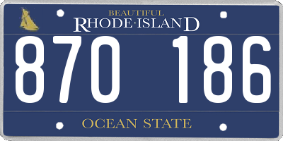 RI license plate 870186