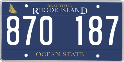 RI license plate 870187