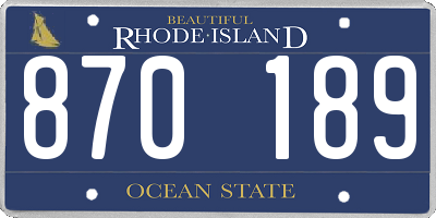 RI license plate 870189
