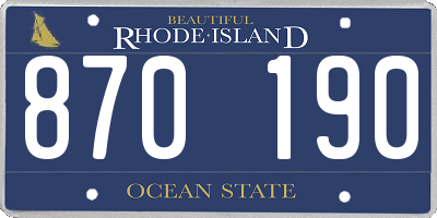 RI license plate 870190