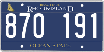 RI license plate 870191