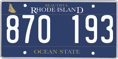 RI license plate 870193