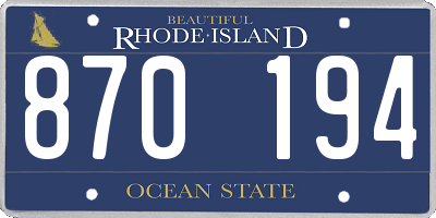 RI license plate 870194