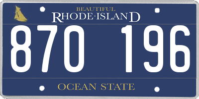RI license plate 870196