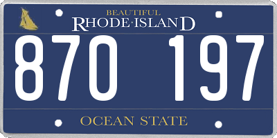 RI license plate 870197