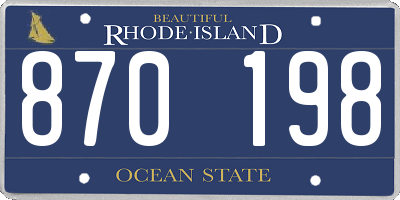 RI license plate 870198
