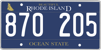 RI license plate 870205