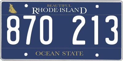 RI license plate 870213