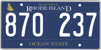 RI license plate 870237
