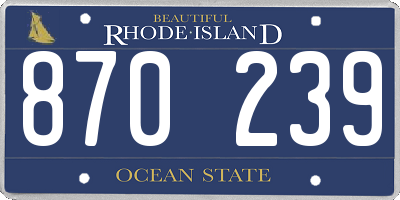 RI license plate 870239