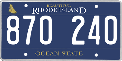 RI license plate 870240