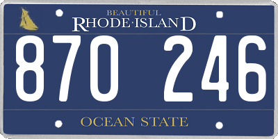 RI license plate 870246