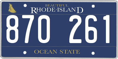 RI license plate 870261