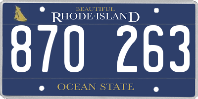 RI license plate 870263