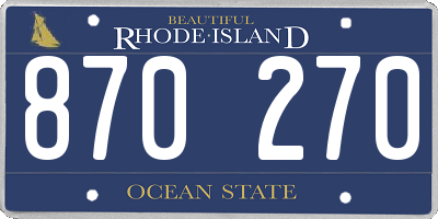 RI license plate 870270