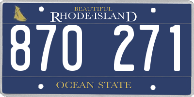 RI license plate 870271