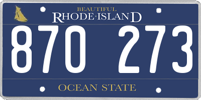 RI license plate 870273