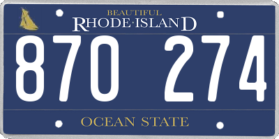 RI license plate 870274