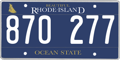 RI license plate 870277