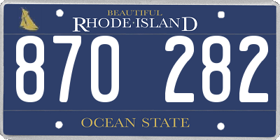 RI license plate 870282