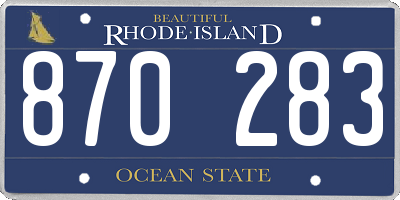 RI license plate 870283