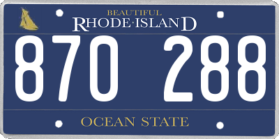 RI license plate 870288