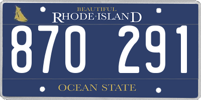 RI license plate 870291