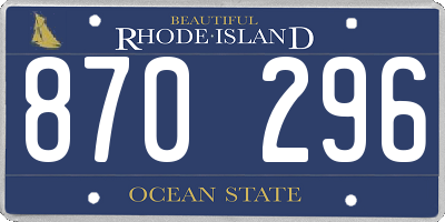 RI license plate 870296