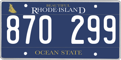 RI license plate 870299