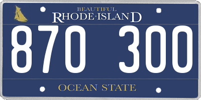 RI license plate 870300