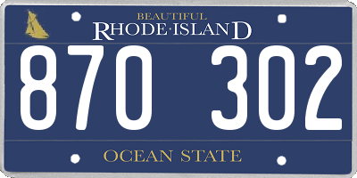 RI license plate 870302