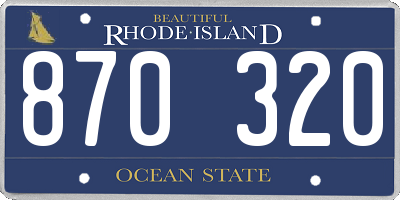 RI license plate 870320