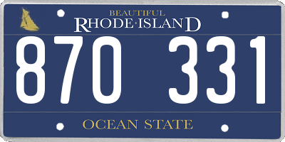 RI license plate 870331