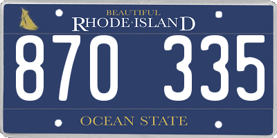 RI license plate 870335