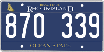 RI license plate 870339