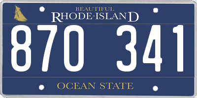 RI license plate 870341