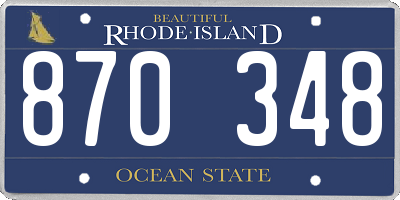 RI license plate 870348