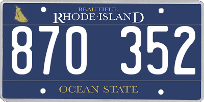 RI license plate 870352